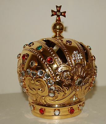 Corona Imperiale Bambino Di Praga Cm 8 Ottone In Oro 