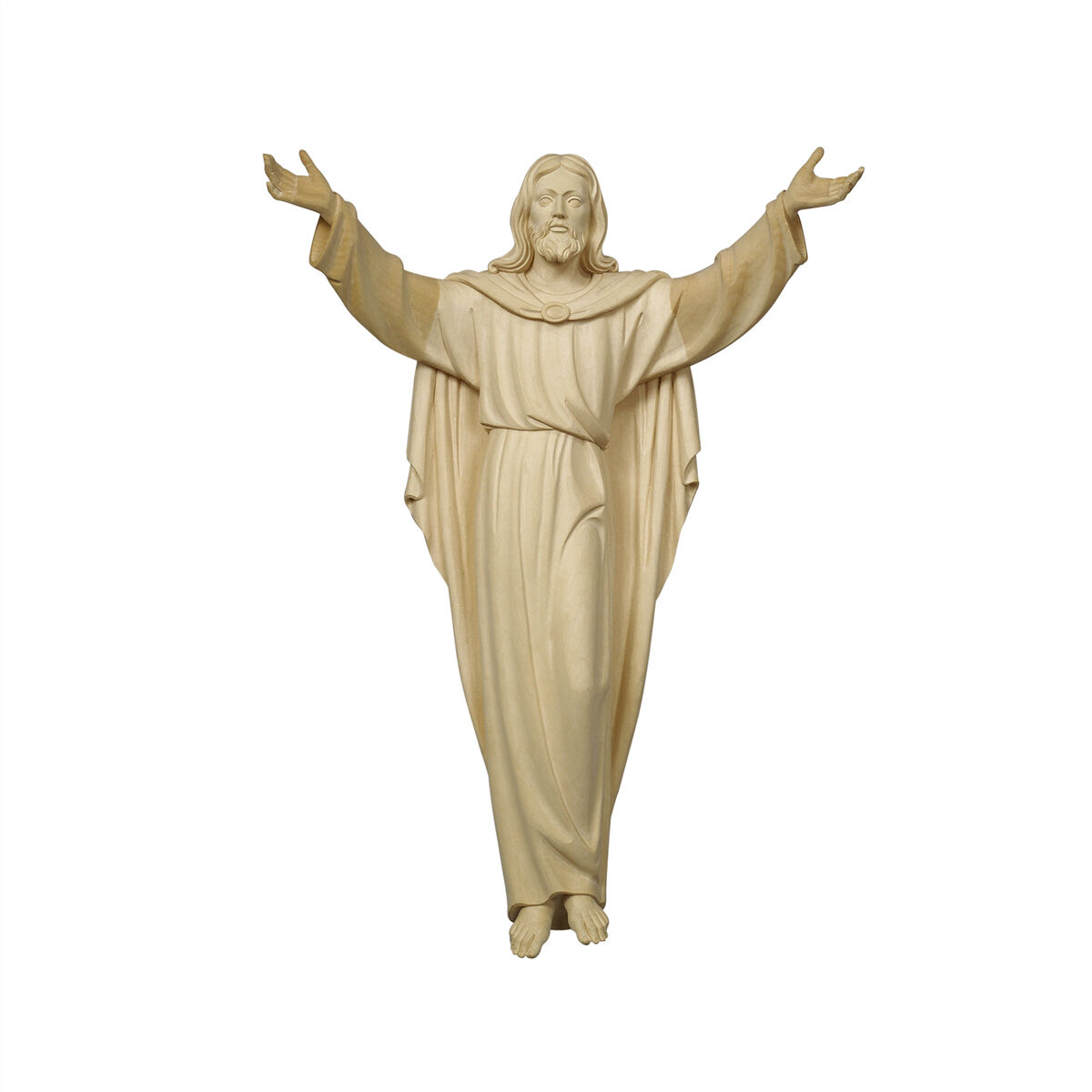 Statua Gesu Cristo Risorto Da Parete Legno Naturale